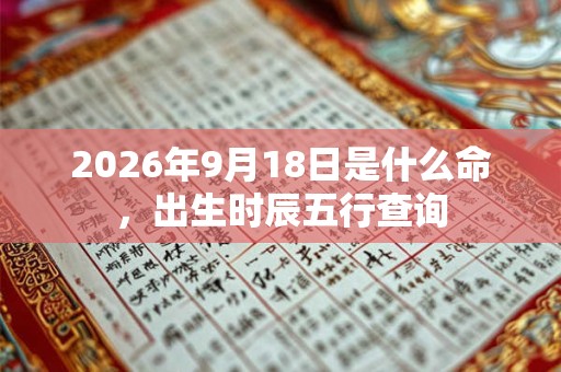 2026年9月18日是什么命，出生时辰五行查询