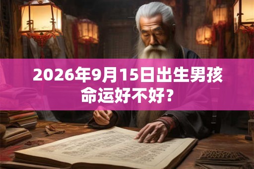 2026年9月15日出生男孩命运好不好？