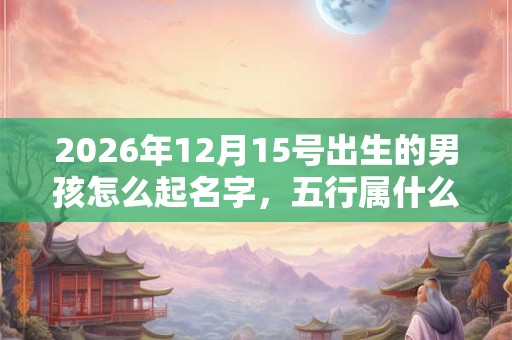 2026年12月15号出生的男孩怎么起名字,五行属什么 2026年12月15号出生的男孩怎么起名字,五行属什么