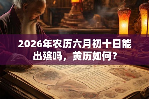 2026年农历六月初十日能出殡吗，黄历如何？