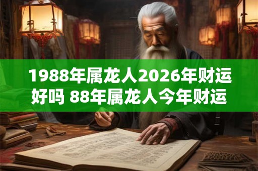 1988年属龙人2026年财运好吗 88年属龙人今年财运如何