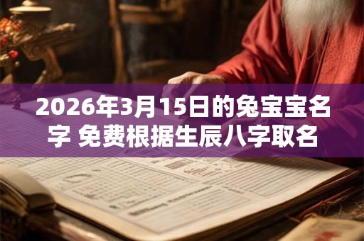 2026年3月15日的兔宝宝名字 免费根据生辰八字取名 2026年3月15日的兔宝宝名字 免费根据生辰八字取名
