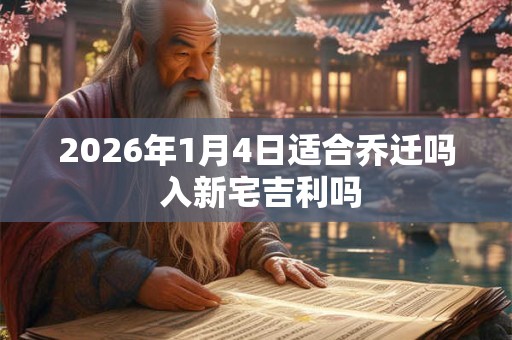 2026年1月4日适合乔迁吗 入新宅吉利吗 2026年1月4日适合乔迁吗 入新宅吉利吗