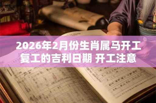 2026年2月份生肖属马开工复工的吉利日期 开工注意讲究 2026年2月份生肖属马开工复工的吉利日期 开工注意讲究