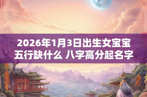 2026年1月3日出生女宝宝五行缺什么 八字高分起名字