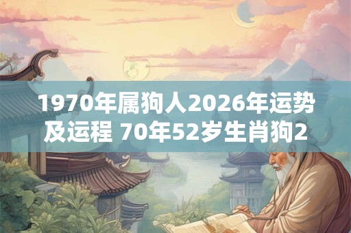 1970年属狗人2026年运势及运程 70年52岁生肖狗2026年每月运势 1970年属狗人2026年运势及运程 70年52岁生肖狗2026年每月运势