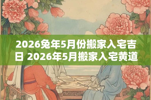 2026兔年5月份搬家入宅吉日 2026年5月搬家入宅黄道吉日