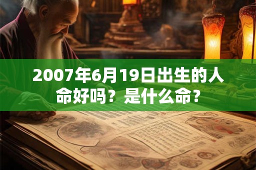 2007年6月19日出生的人命好吗？是什么命？