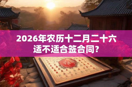 2026年农历十二月二十六适不适合签合同？
