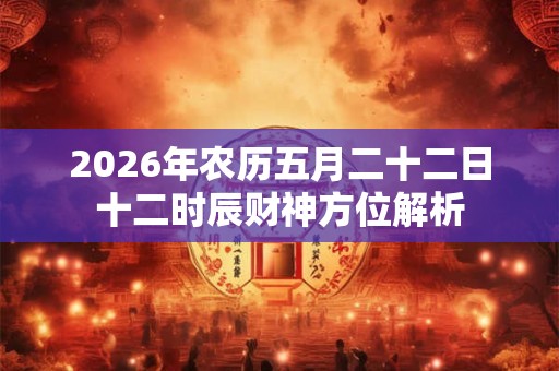 2026年农历五月二十二日十二时辰财神方位解析 2026年农历五月二十二日十二时辰财神方位解析