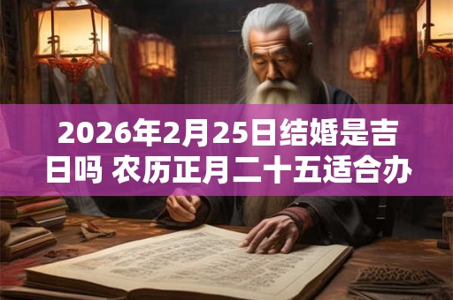 2026年2月25日结婚是吉日吗 农历正月二十五适合办嫁事吗 2026年2月25日结婚是吉日吗 农历正月二十五适合办嫁事吗