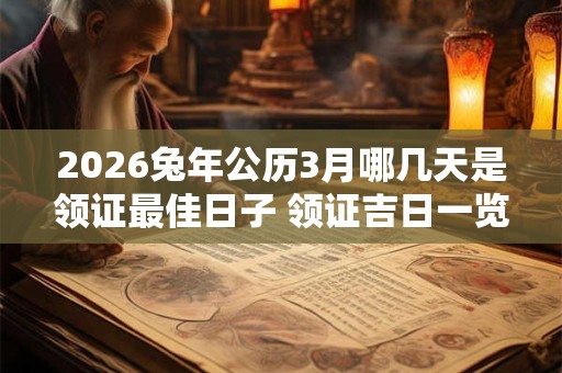2026兔年公历3月哪几天是领证最佳日子 领证吉日一览表