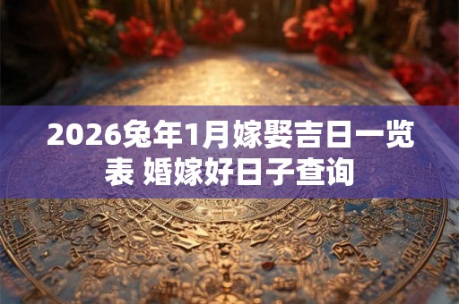 2026兔年1月嫁娶吉日一览表 婚嫁好日子查询 2026兔年1月嫁娶吉日一览表 婚嫁好日子查询