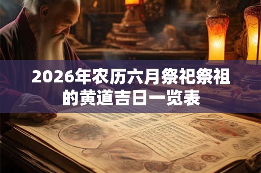 2026年农历六月祭祀祭祖的黄道吉日一览表 2026年农历六月祭祀祭祖的黄道吉日一览表