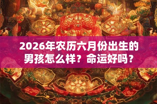 2026年农历六月份出生的男孩怎么样？命运好吗？