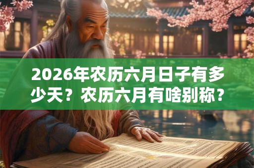 2026年农历六月日子有多少天?农历六月有啥别称? 2026年农历六月日子有多少天?农历六月有啥别称?