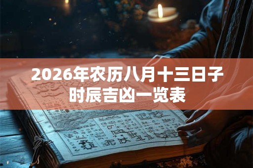 2026年农历八月十三日子时辰吉凶一览表 2026年农历八月十三日子时辰吉凶一览表
