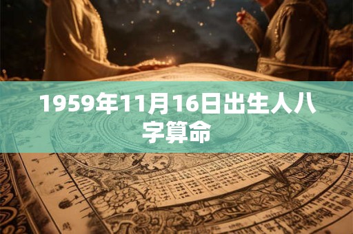 1959年11月16日出生人八字算命