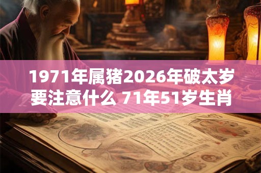 1971年属猪2026年破太岁要注意什么 71年51岁生肖猪逢虎年运势如何