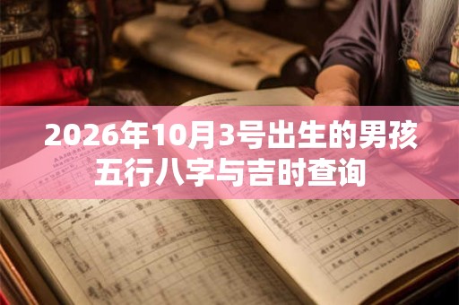 2026年10月3号出生的男孩五行八字与吉时查询