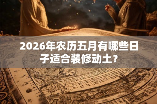 2026年农历五月有哪些日子适合装修动土？