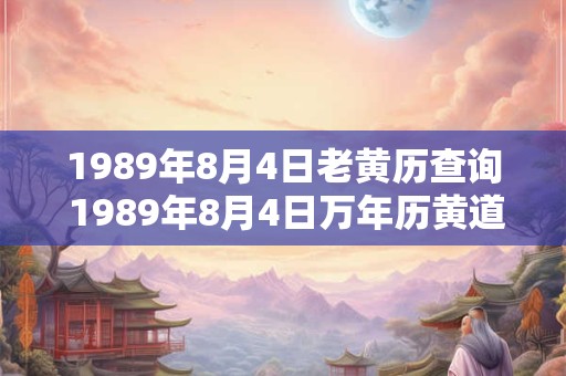 1989年8月4日老黄历查询 1989年8月4日万年历黄道吉日