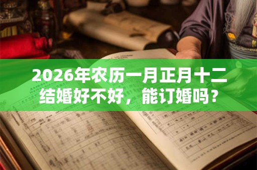 2026年农历一月正月十二结婚好不好，能订婚吗？