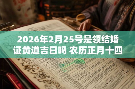 2026年2月25号是领结婚证黄道吉日吗 农历正月十四日子好吗 2026年2月25号是领结婚证黄道吉日吗 农历正月十四日子好吗