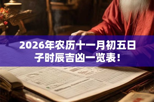 2026年农历十一月初五日子时辰吉凶一览表! 2026年农历十一月初五日子时辰吉凶一览表!