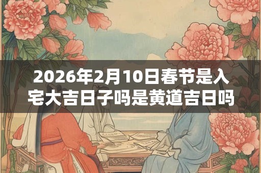 2026年2月10日春节是入宅大吉日子吗是黄道吉日吗