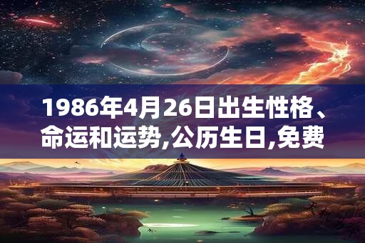1986年4月26日出生性格、命运和运势,公历生日,免费算命 1986年4月26日出生性格、命运和运势,公历生日,免费算命