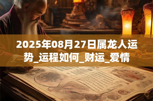 2025年08月27日属龙人运势_运程如何_财运_爱情