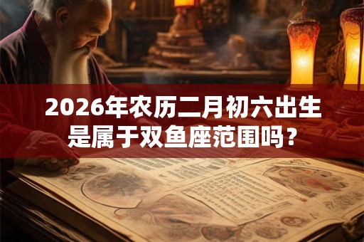 2026年农历二月初六出生是属于双鱼座范围吗? 2026年农历二月初六出生是属于双鱼座范围吗?