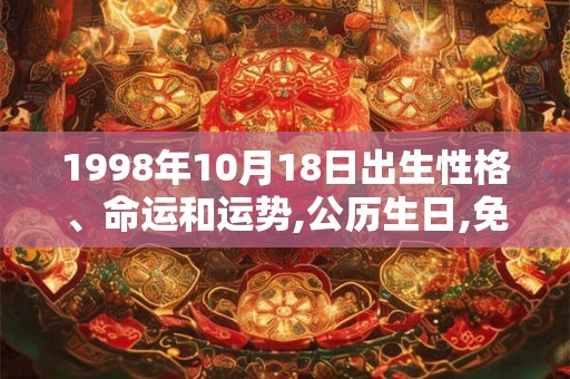 1998年10月18日出生性格、命运和运势,公历生日,免费算命