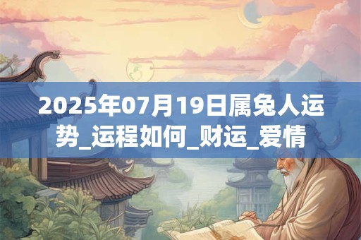 2025年07月19日属兔人运势_运程如何_财运_爱情 2025年07月19日属兔人运势_运程如何_财运_爱情