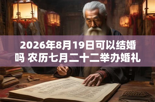 2026年8月19日可以结婚吗 农历七月二十二举办婚礼如何
