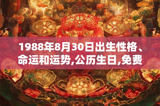 1988年8月30日出生性格、命运和运势,公历生日,免费算命