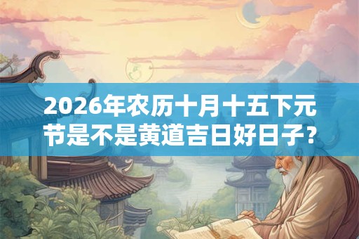 2026年农历十月十五下元节是不是黄道吉日好日子？