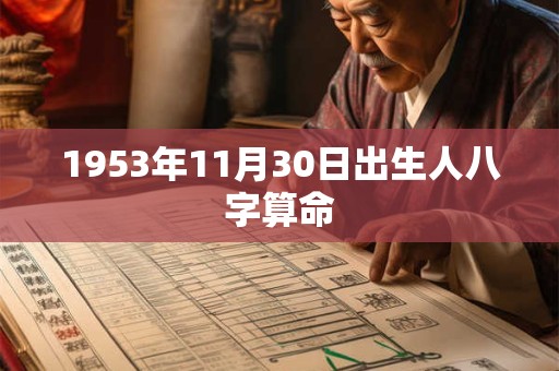 1953年11月30日出生人八字算命 1953年11月30日出生人八字算命