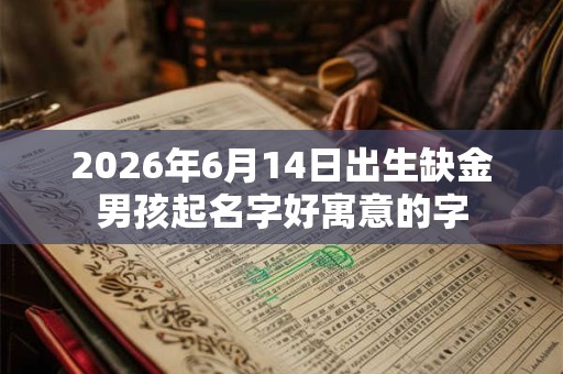 2026年6月14日出生缺金男孩起名字好寓意的字