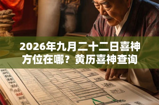 2026年九月二十二日喜神方位在哪?黄历喜神查询 2026年九月二十二日喜神方位在哪?黄历喜神查询