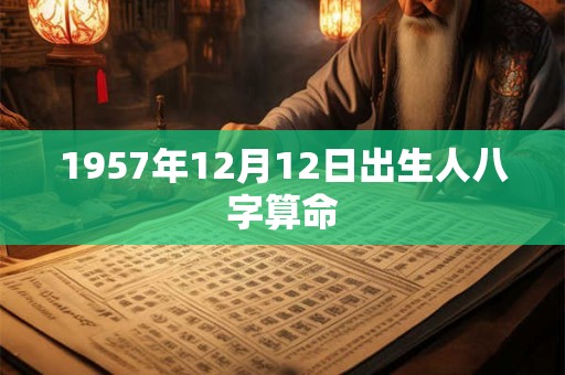 1957年12月12日出生人八字算命 1957年12月12日出生人八字算命