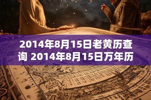 2014年8月15日老黄历查询 2014年8月15日万年历黄道吉日 2014年8月15日老黄历查询 2014年8月15日万年历黄道吉日