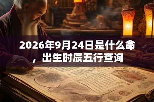 2026年9月24日是什么命，出生时辰五行查询