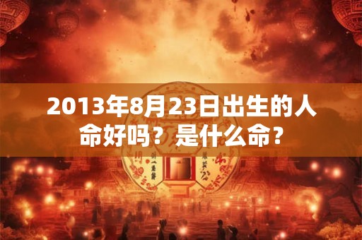 2013年8月23日出生的人命好吗?是什么命? 2013年8月23日出生的人命好吗?是什么命?