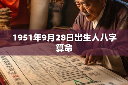 1951年9月28日出生人八字算命