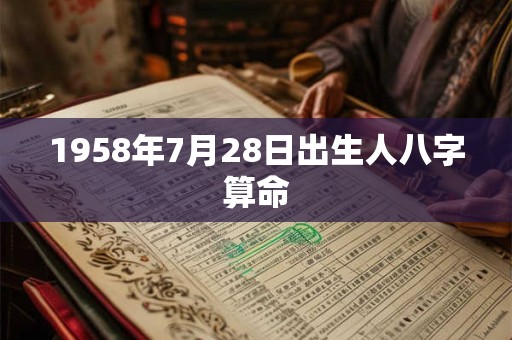 1958年7月28日出生人八字算命 1958年7月28日出生人八字算命