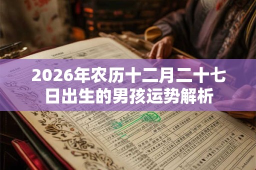 2026年农历十二月二十七日出生的男孩运势解析 2026年农历十二月二十七日出生的男孩运势解析