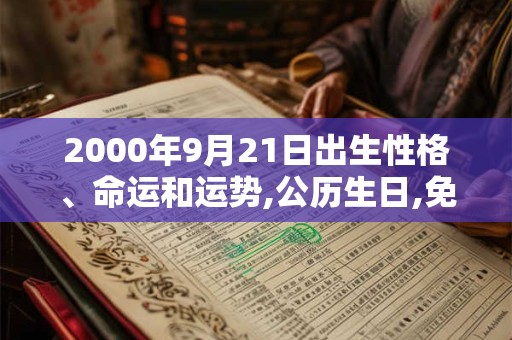 2000年9月21日出生性格、命运和运势,公历生日,免费算命