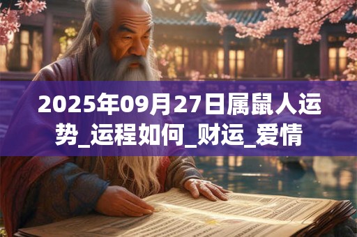 2025年09月27日属鼠人运势_运程如何_财运_爱情 2025年09月27日属鼠人运势_运程如何_财运_爱情